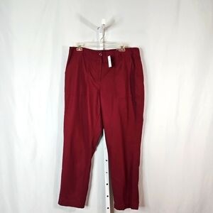 Talbots Burgundy Slim Cargo Pant Size 14 NWT